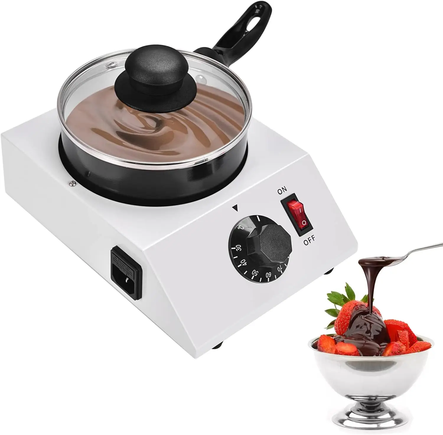 

Melting Pot, Chocolate Tempering Machine, Chocolate Melter, Melting Pot for Chocolate Butter Cheese, 110V (Single Pot)