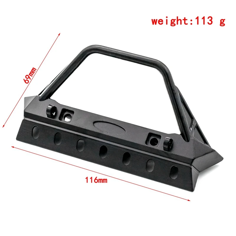 Передний черный бампер с подсветкой для 1/10 RC Crawler Axial SCX10 90046 III AXI03003 AXI03007
