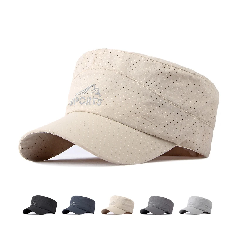 

Outdoor Hat Men's Flat Top Hat Summer Sun Hat Quick-Drying Cap Military Cap Cadet Army Cap Trucker Snapback Baseball Cap