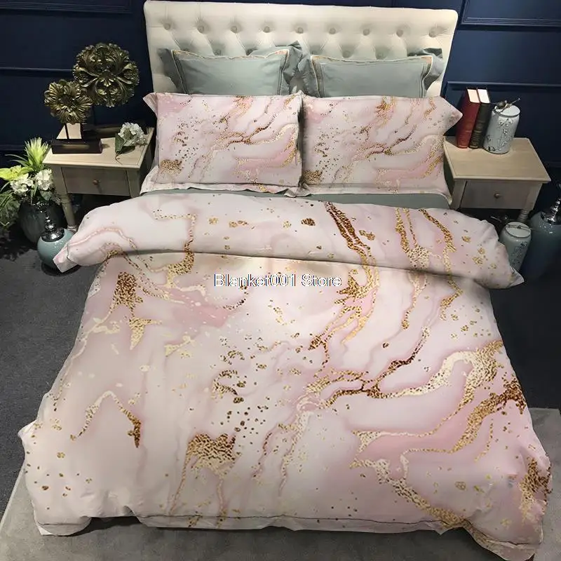 Luxury Bedding Sets Nordic Duvet Cover Set Single King Queen King Size Marble Bed Set Bedclothes 150x210 200x200 Quilt Covers