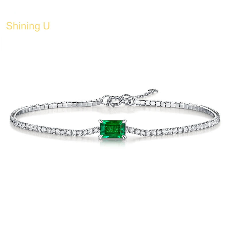 

Браслет из серебра 925 пробы с изумрудами