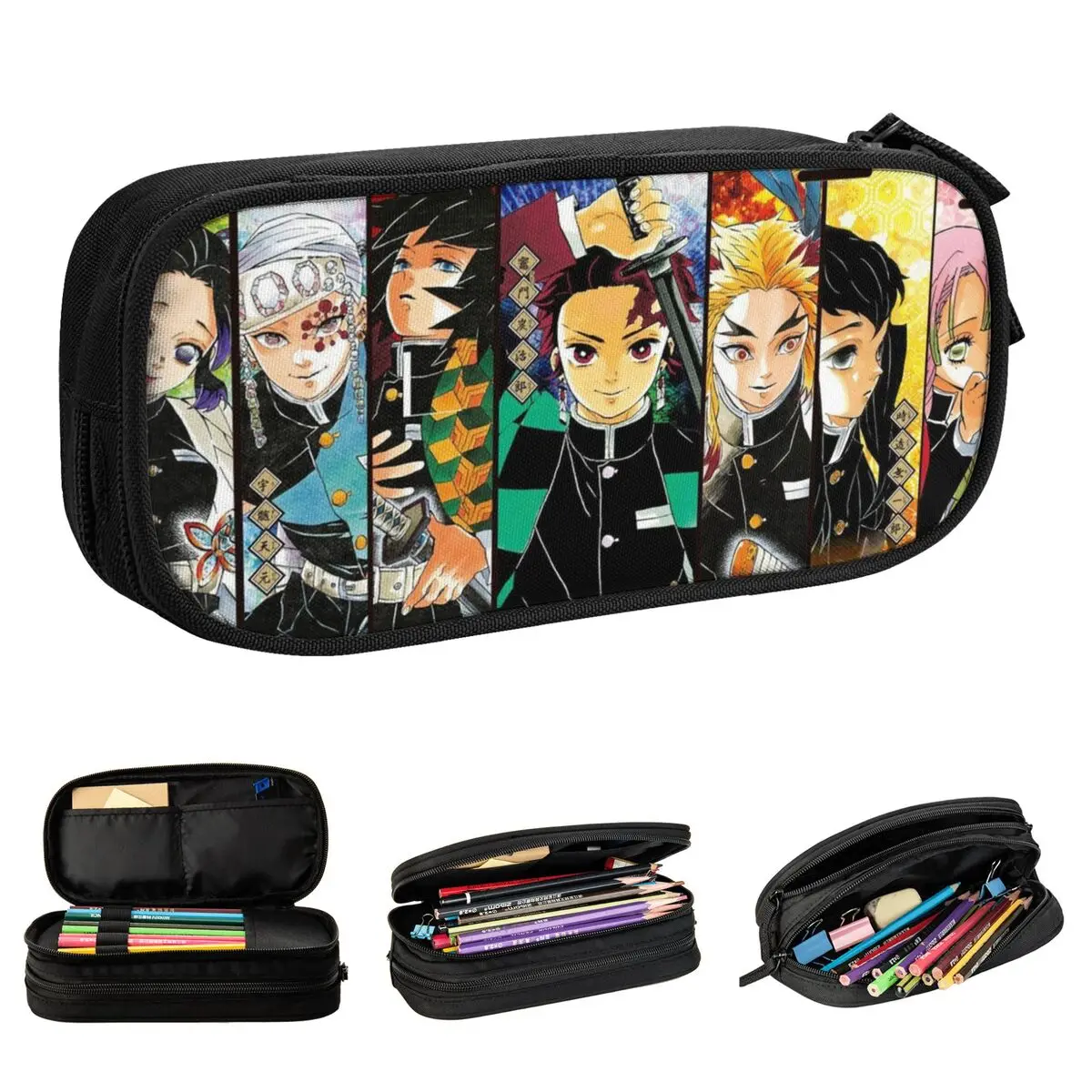 Cases Fashion Manga Japan Samurai Pen Bag Kids Large Storage