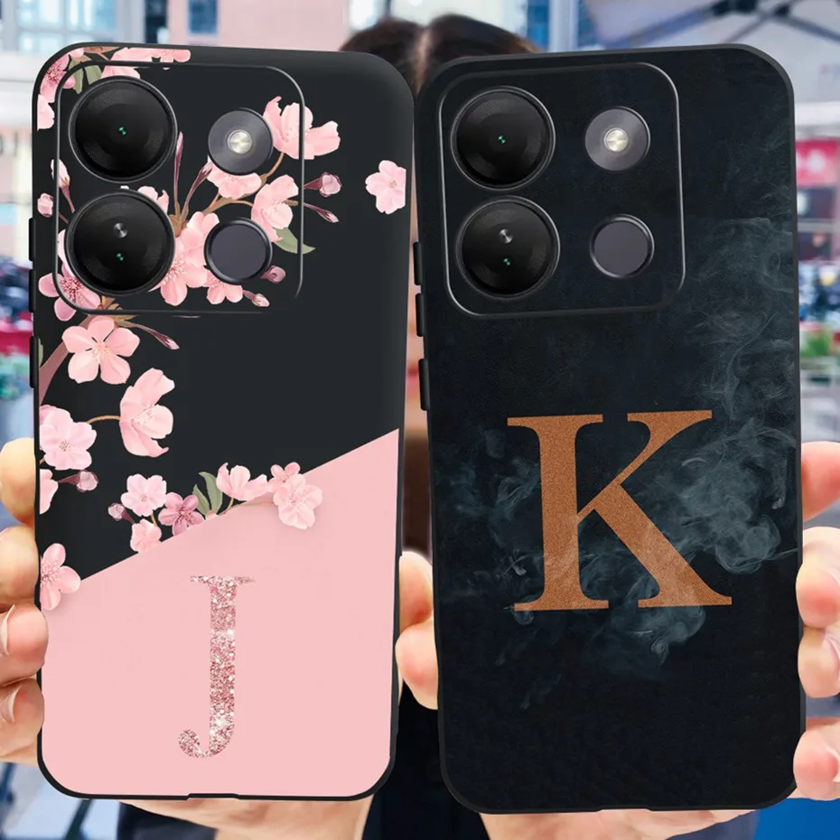 Умный 7 HD 2023 Модный цветочный туман оригинальная буква для Infinix Smart 7HD X6516 Мягкий