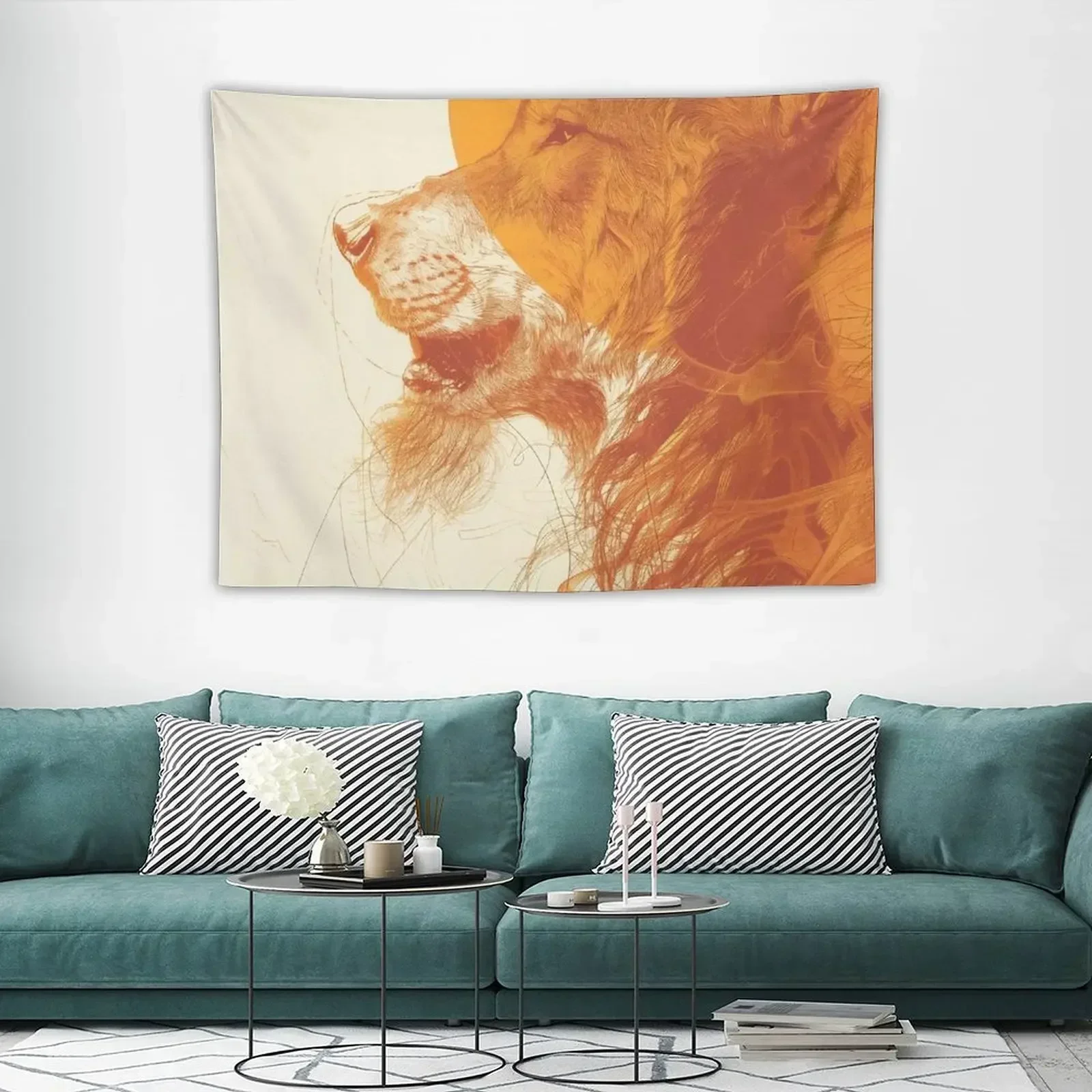 Ликантропия оранжевого цвета гобелен с абстрактным принтом кавайный декор для