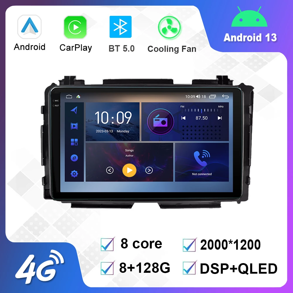 

9 Inch Android 12.0 Multimedia Player Auto Radio For Honda HR-V HRV XRV Vezel 2013-2019 GPS Carplay 4G WiFi DSP Bluetooth