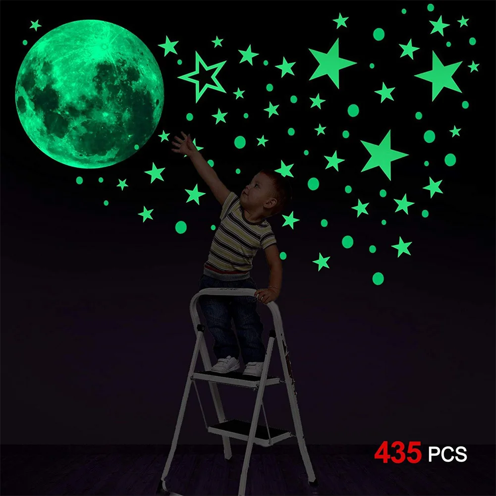

Colorful Moon Luminous Wall Stickers For Kids Room Bedroom Ceiling Art Decals Home Decor Unicorn Stars Glow In The Dark Stickers