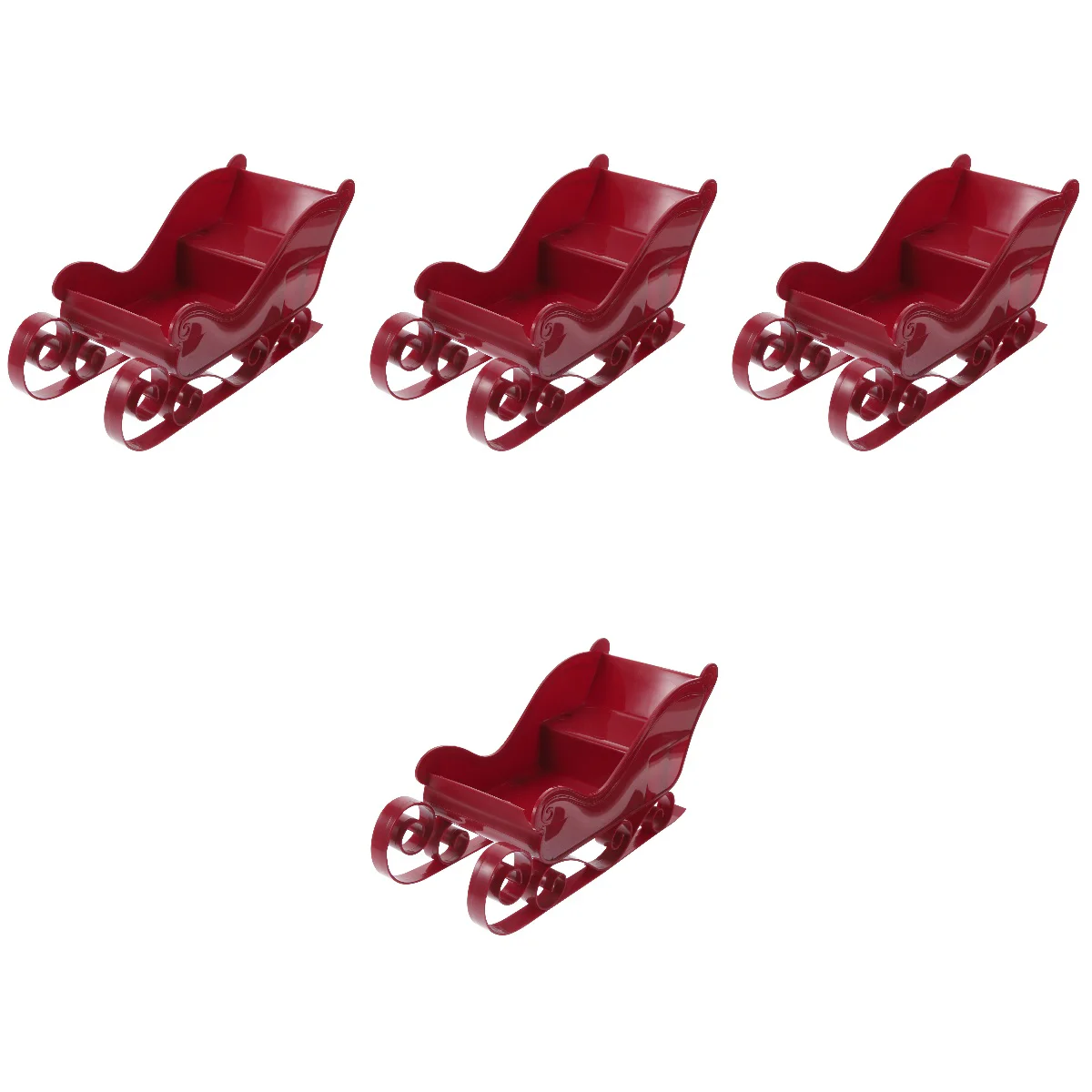 

4 упаковки миниатюрных рождественских саней, аксессуары для настольных моделей, тематическое украшение, миниатюрные подвесные сани, пластиковые украшения