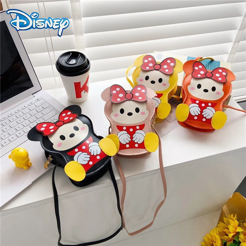 

Disney Mickey Mouse PU Leather Shoulder Bag Cartoon Anime Fashion kindergarten Mini Crossbody Bag Wallet Baby Girl Boy Cute Gift