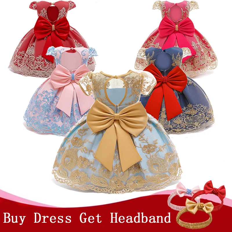 

Elegant Newborn Baby Girl Dress 1 Year Birthday Party Flower tutu Ball Gown Infant Christening Gown Toddler Girls Clothes