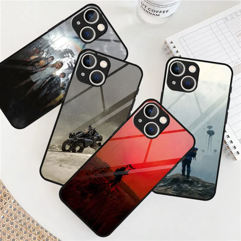 Фото Чехол из закаленного стекла для iPhone 17 16 13 15 12 Mini 16e 14 Pro Max 11 X XR 7 8 XS 6 6s Plus D-Death S-Stranding 2 №5