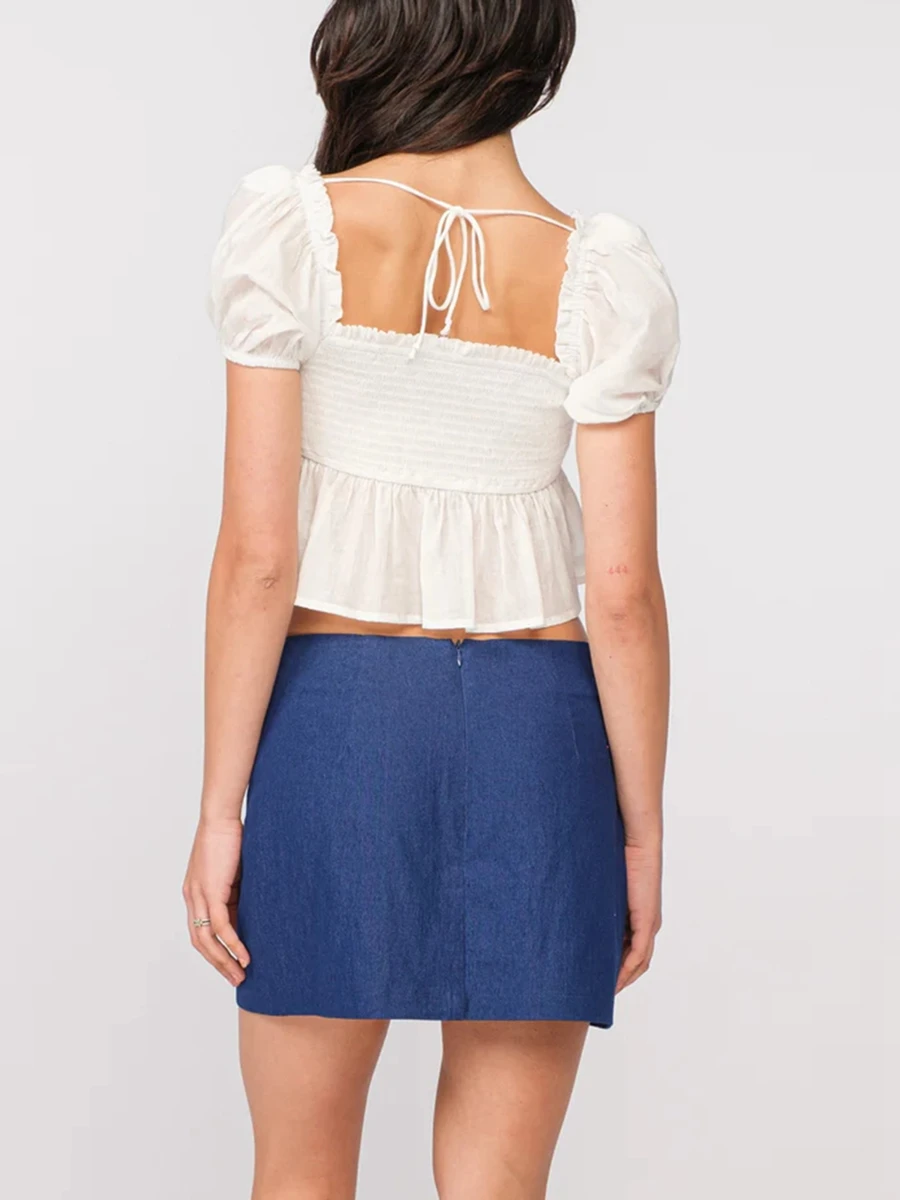 Женские рубашки с коротким рукавом цветочным принтом/однотонные модные блузки