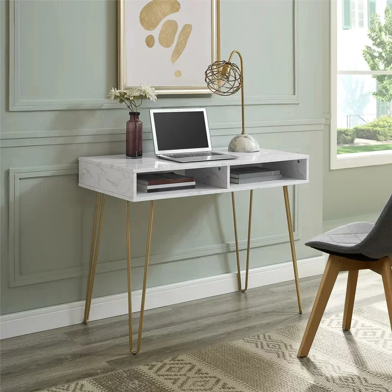 

Writing desk, learning desk rectangular white, learning computer desk, computer desk is suitable for apartment, family or office