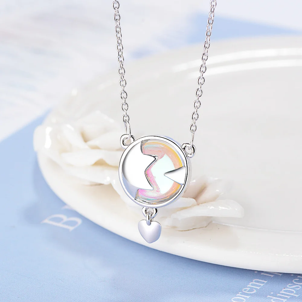 

Moonstone Star Necklace Moonstone Colorful Heart-Shaped Short Clavicle Chain Literary Small Fresh Accessories