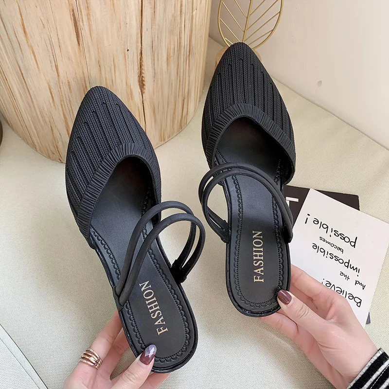 

HUAXI Sandals Women New Wedge Heel Women's Toe Shoes Plastic Shoes Two Wear Summer Sandals and Slippers Women PVC Slip