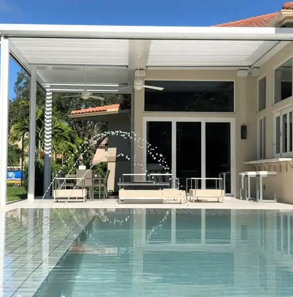 

Modern Outdoor Aluminum Louver Waterproof OEM Customized Pergola with led light