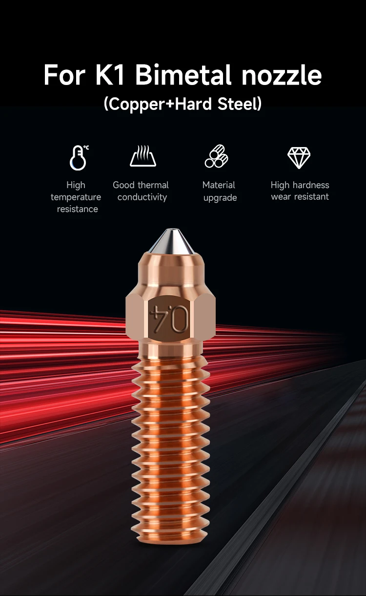 Насадки для Creality Ender 3 V3 KE K1/K1 MAX латунные покрытые меди закаленная сталь 0 2/0 4/0 6/0 8/1