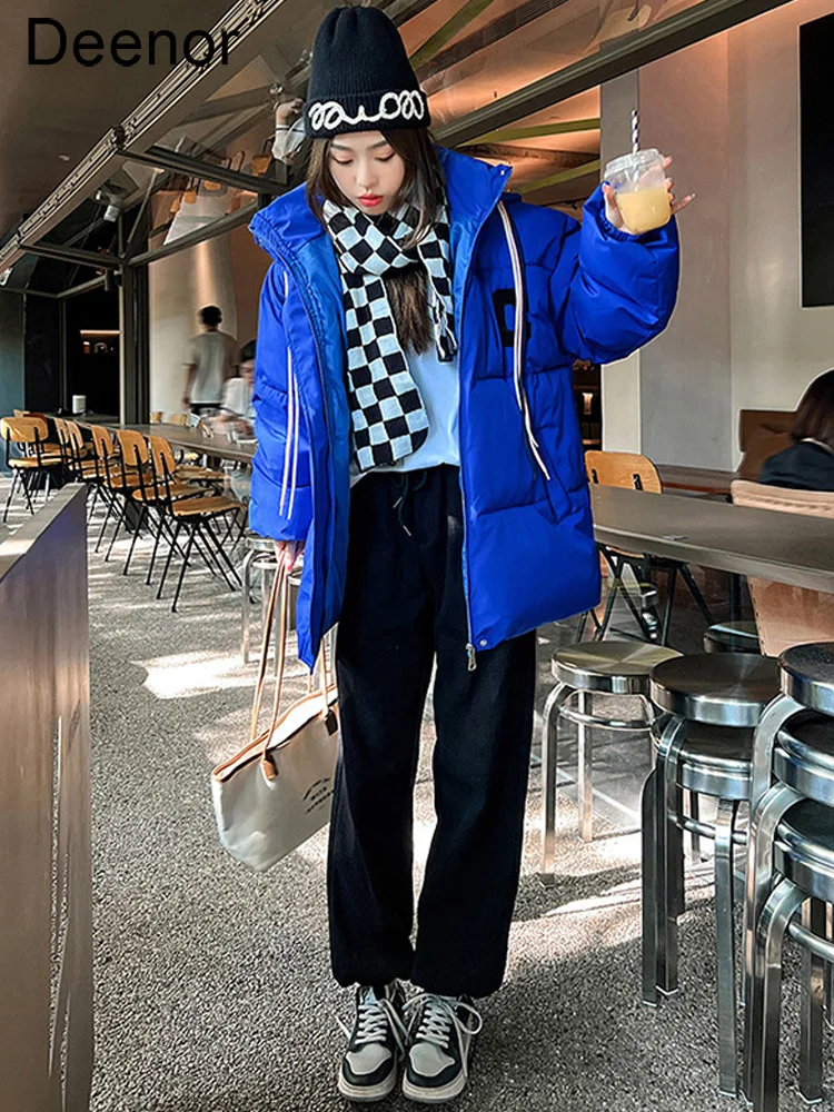 2022 New Autumn Winter Loose Jacket Hooded Coat Women Overcoat Solid Cotton-padded Clothes Female Parka Outerwear