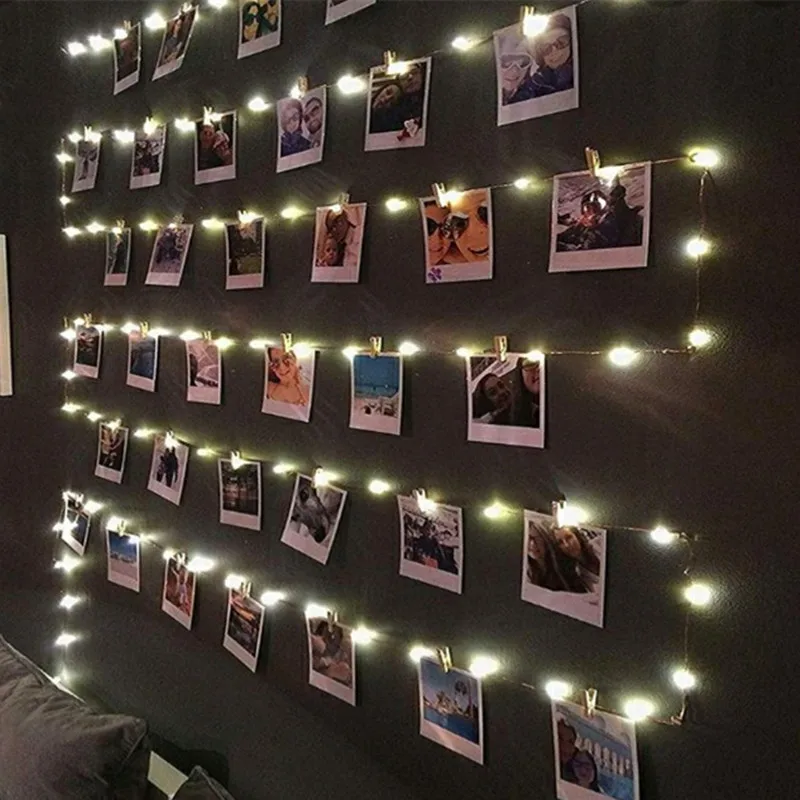2M/5M/10M Photo Clip Led Fairy Lights String Curtain Garland Christmas Tree Decoration Outdoor Wedding Decor USB Battery Power |