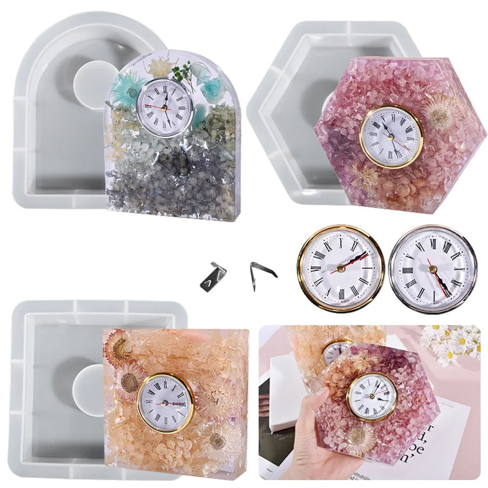 

Vertical Clock Swing Table Mold Geometric Clock Ornaments Epoxy Resin Mold DIY Vertical Table Clock Pendulum Silicone Mold