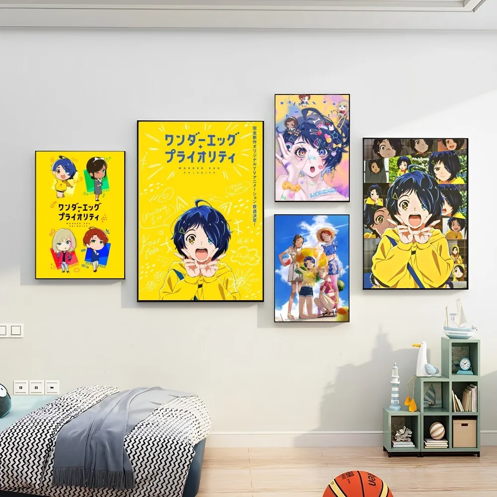 

Wonder Egg Priority Poster Self-adhesive Art Poster Retro Kraft Paper Sticker DIY Room Bar Cafe Vintage Decorative