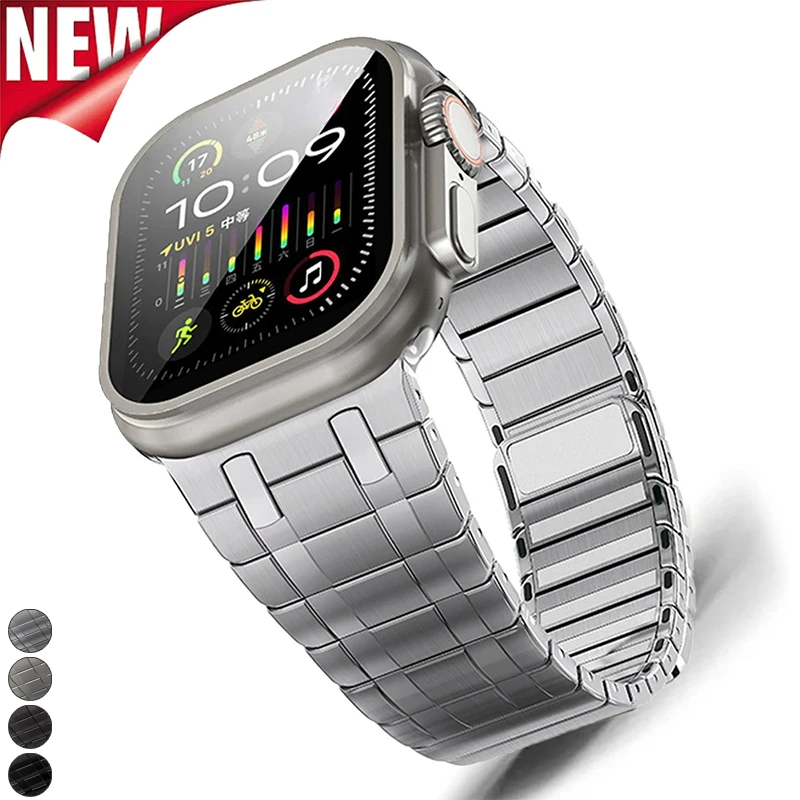 łzać magnetyczny pasek do Apple Watch Ultra 2 1 49 mm 45 44 42 Metalowa bransoleta zegarka IWatch Series 9 8 7 6 5 4 Pasek ze stali nierdzewnej