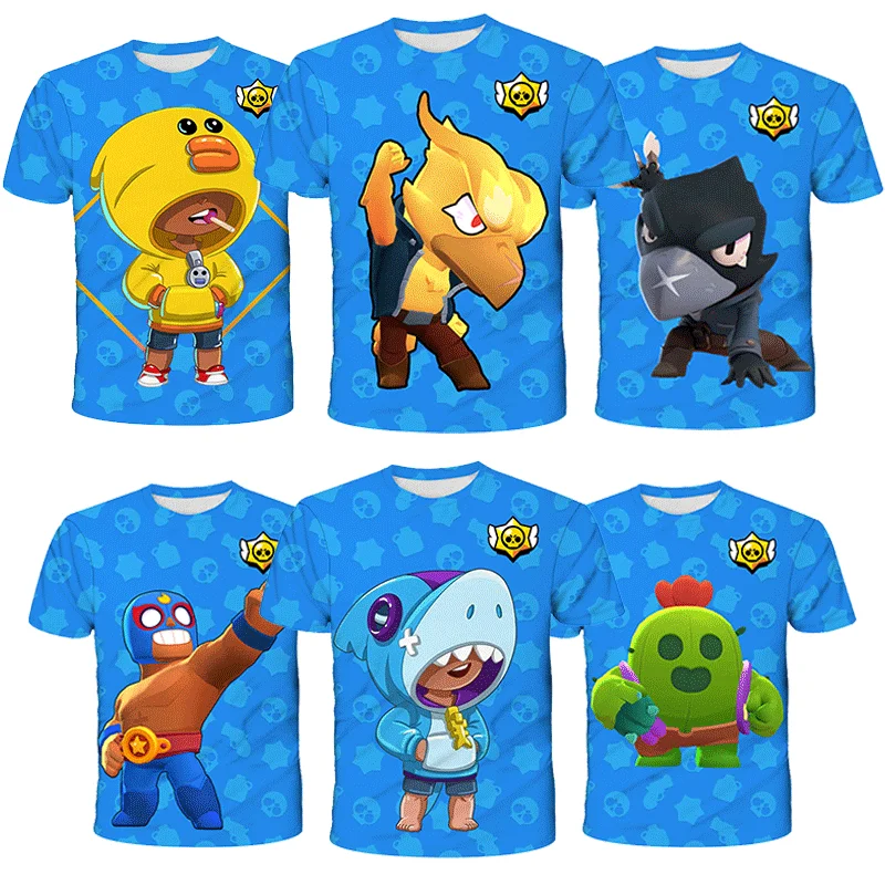 

Browlers Spike and Stars T-shirt Max Leon Child Kids Tshirt Shooting Game 3d T-shirt Shirt Girls Short Sleeve Boys Clothes