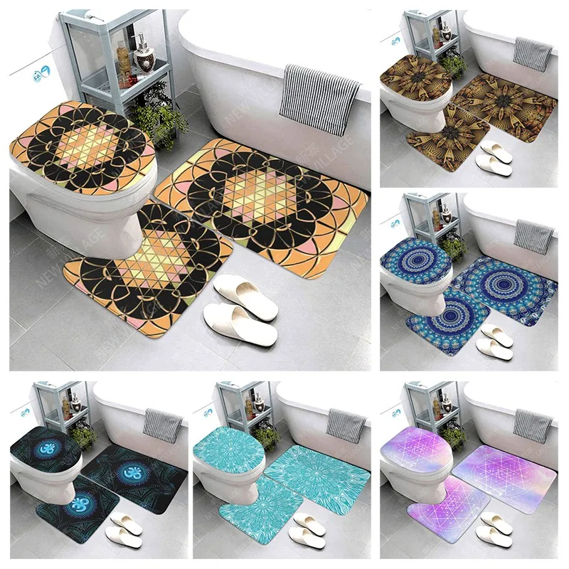 

Mandala Anti-slip Bath Mats Bathroom Shower Mat Decor Absorbent Foot Mat Entrance Bathtub toilet rug Morocco vintage Persia boho