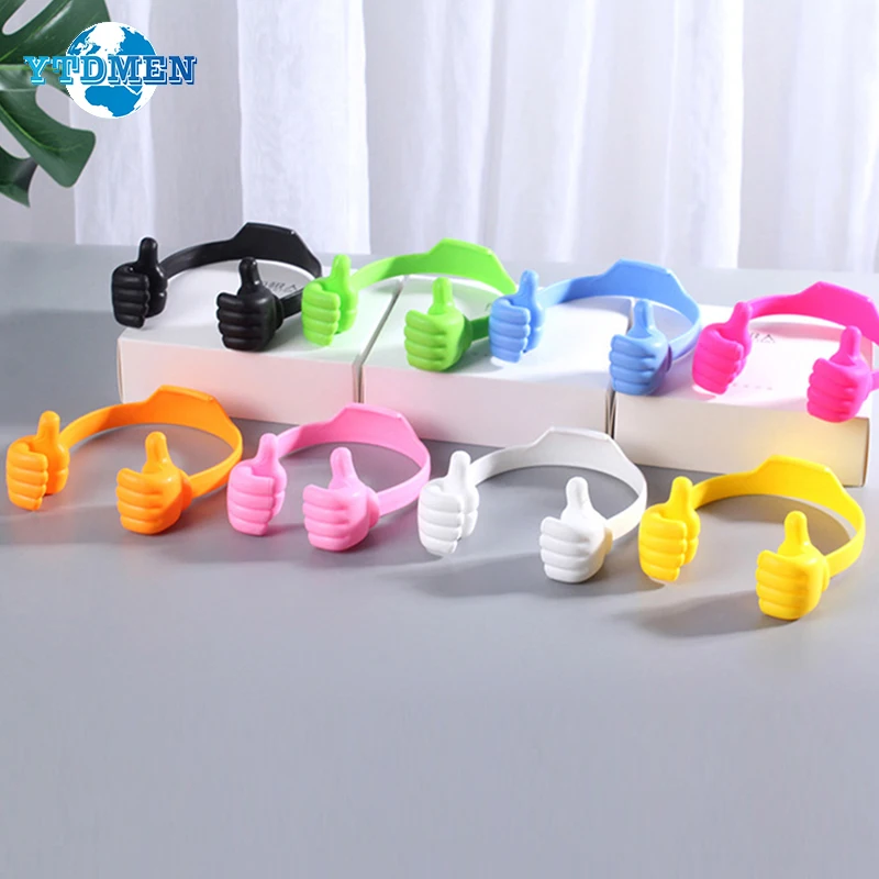 

Thumbs-up Cell Phone Holder Adjustable Plastic Desktop Stand Multi Colors Universal Portable Bracket For iPhone Xiaomi Samsung