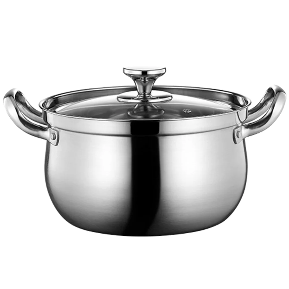 

Pot Soup Stainless Pan Steel Sauce Cooking Milk Saucepan Stockpot Bowl Multifunctional Water Daily Household Non Use Food Stick