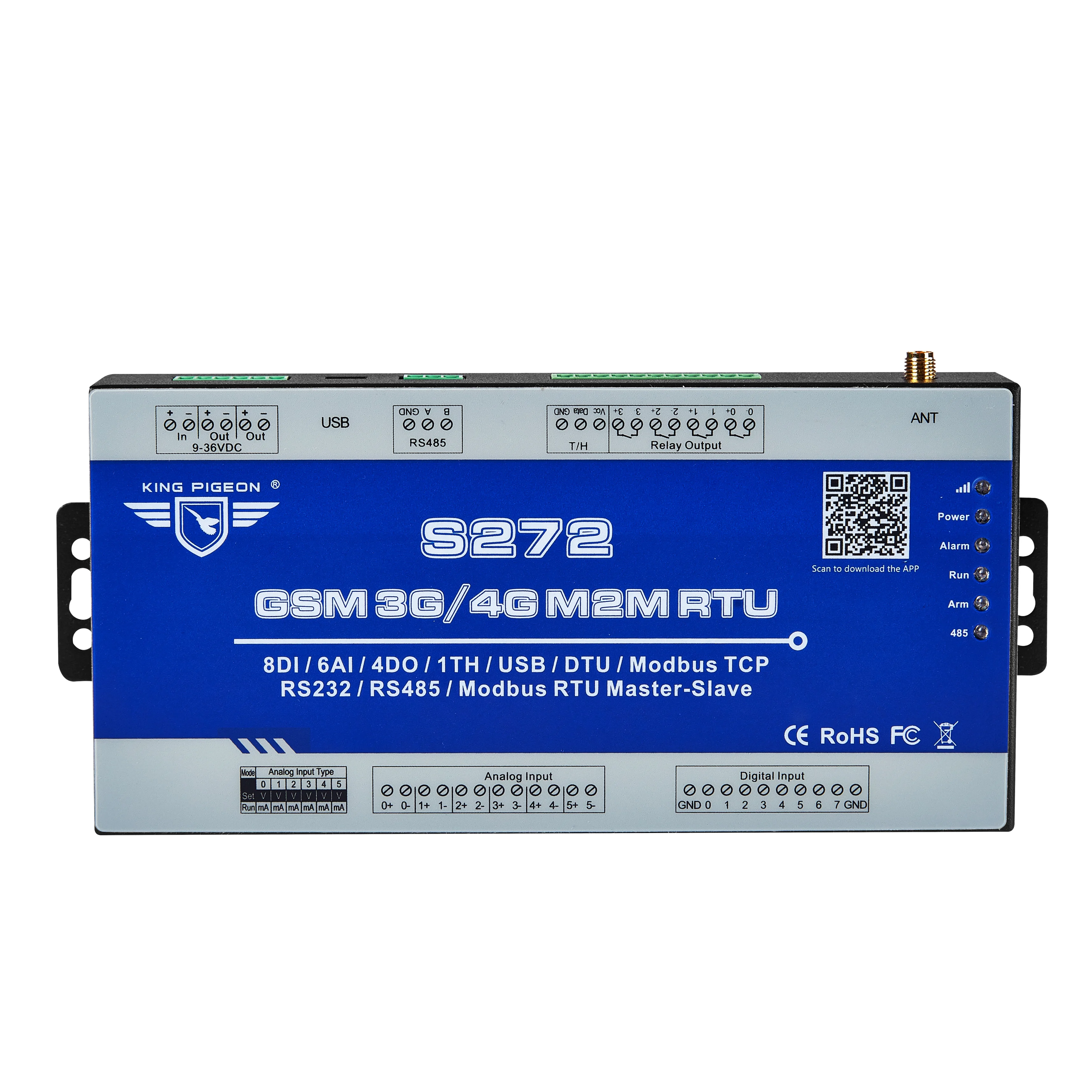 

8DIN+6AIN Input PLC Programmable function IoT Remote Control Terminal