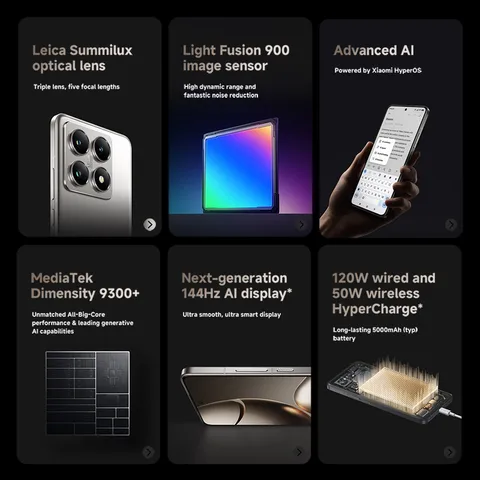 Смартфон Xiaomi 14T Pro 5G, глобальная версия, размер 9300+, процессор AI, дисплей, 50 МП, камера Leica, 50 Вт, беспроводная связь, 120 Вт, зарядка, 12 ГБ ОЗУ