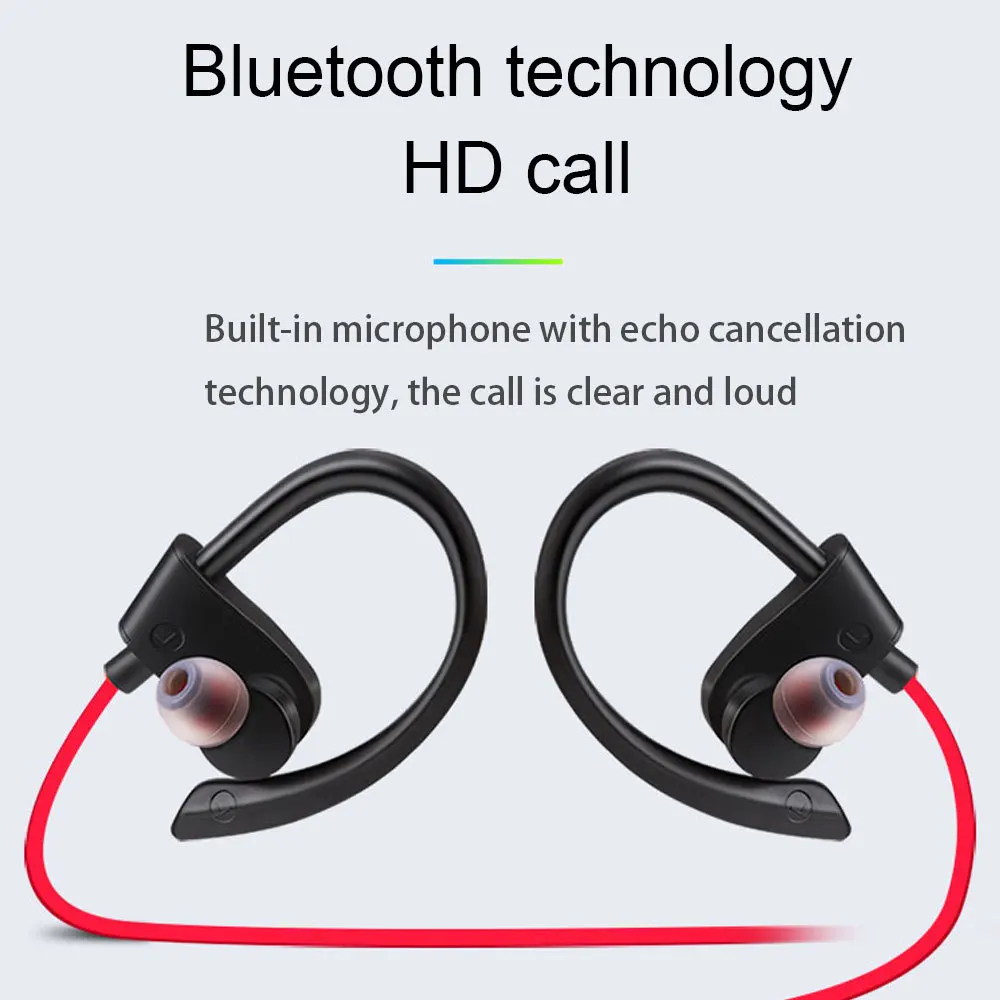 Sports Headphones Ear-mounted Bluetooth Headset For iPhone 14 13 iPad Xiaomi Huawei Samsung Bluetooth 5.0 Water Proof Earphone