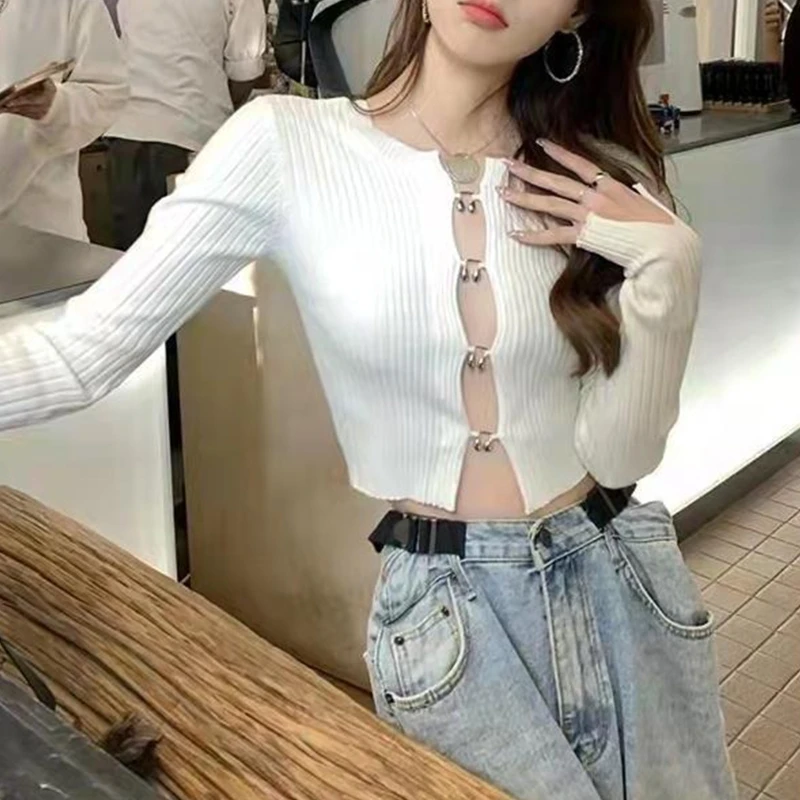 

Women Fashion Casual Knitted Tops Hollow Out Blouses All-match Solid Long Sleeve Cardigan Summer Sun Protection Clothes