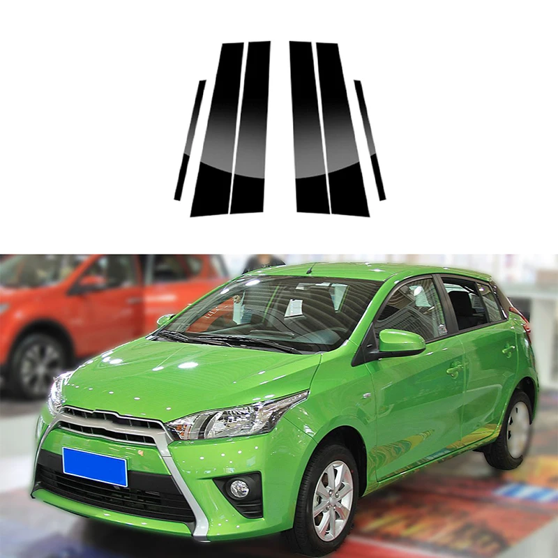 

6 шт., автомобильные столбы, дверные и оконные накладки, наклейки, внешние части для Mazda Demio 2014-2019/для Toyota Yaris 2019-2020