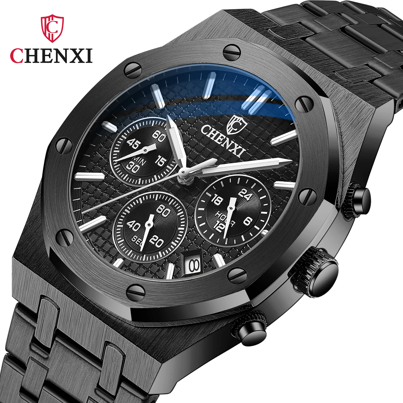 

New CHENXI 948 Top Luxury Brand Men Quartz Watch Stainless Steel Waterproof Luminous Chronograph Fashion Business Wristwatch