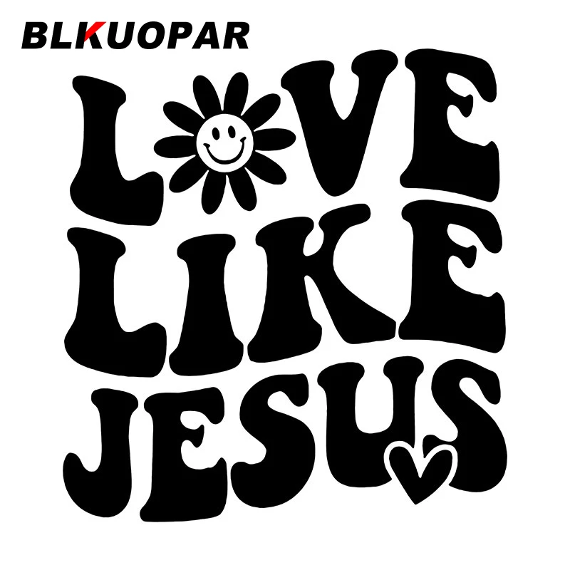 

Автомобильные наклейки BLKUOPAR «любовь, как Иисус», креативные Переводные картинки с шрифтами, водонепроницаемые, высекающие лобовое стекло, доска для серфинга, украшение для автомобиля