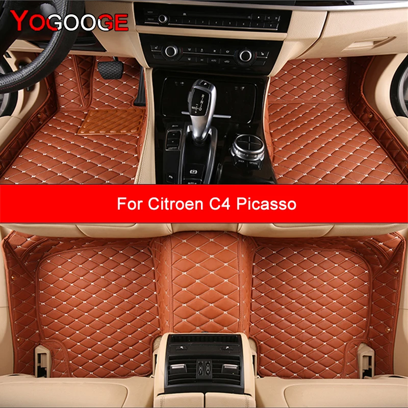 Фото YOGOOGE пользовательские автомобильные коврики для Citroen C4 Picasso, автомобильные ковры, аксессуары для ног №1