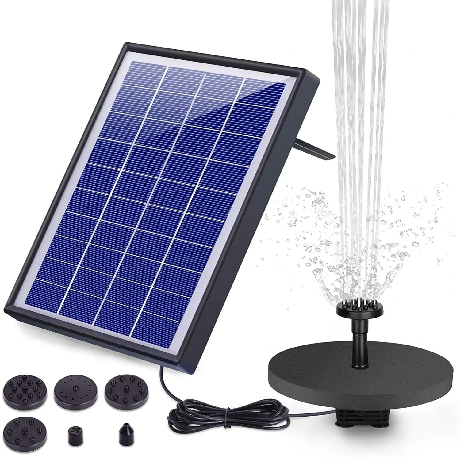 

AISITIN 6.5W Solar Fountain Pump, Solar Water Pump Floating Fountain Built-in 1500mAh Battery for Bird Bath, Fish Tank,Garden