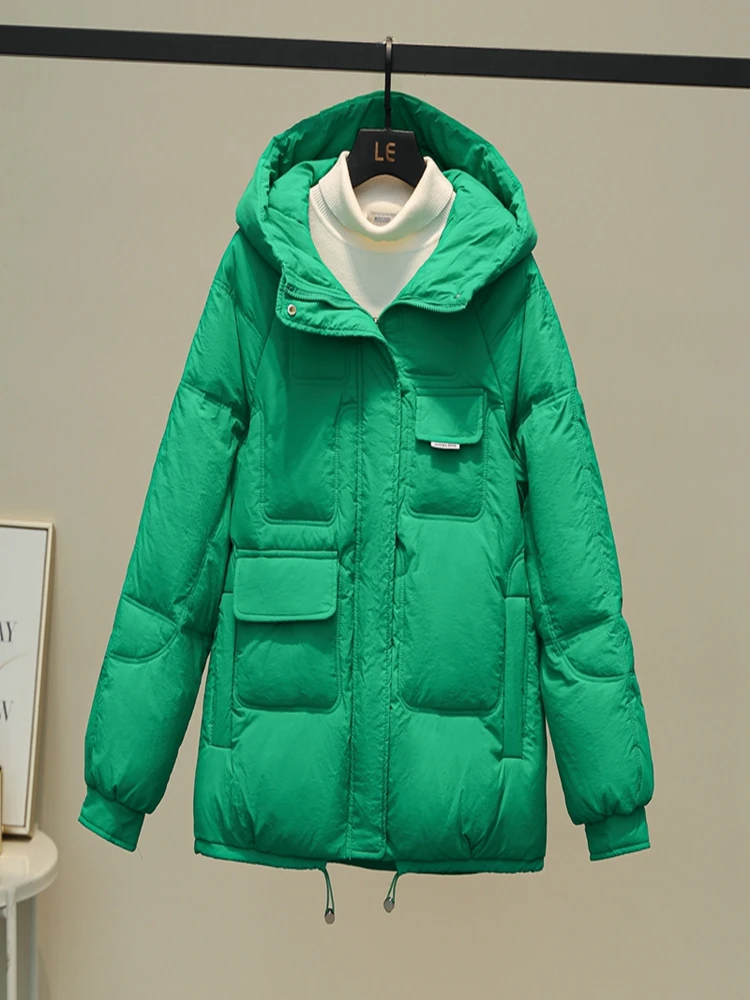New 2022 Women Short Jacket Winter Thick Hooded Cotton Padded Coats Female Korean Loose Puffer Parkas Ladies Oversize Outwear