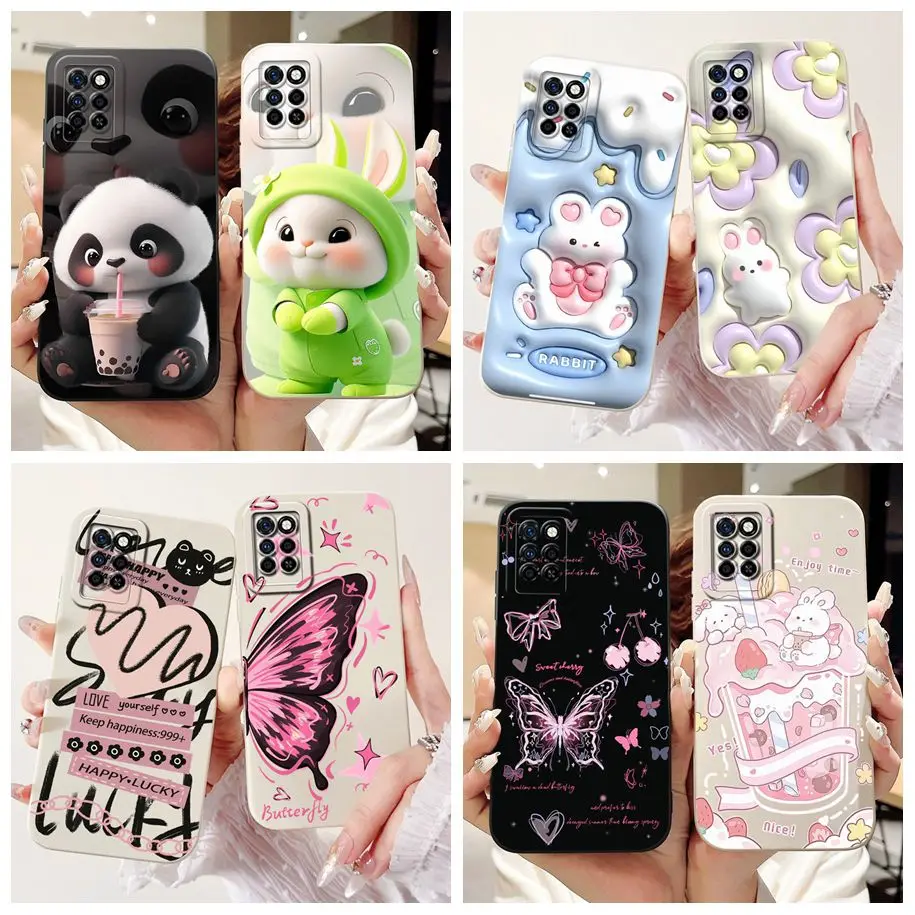 Милый мультяшный чехол для телефона Infinix Note 10 Pro X695 X695D X695C матовый бампер с