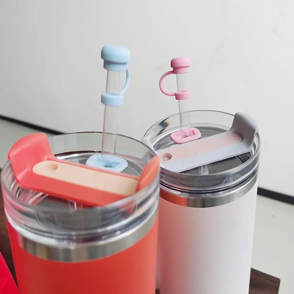

New Silicone Straw Topper Straw Sealing Tools Drinking Cup Plugs Fit Splash Dust Cover Decoration Cap Proof Glass Straw C8S6