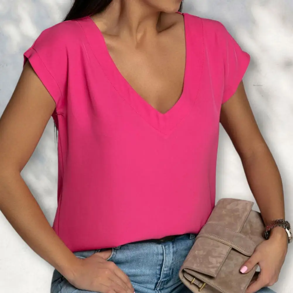 

Women T-shirt Thin Lady Tops Loose Type Leisure Backless Summer T-shirt