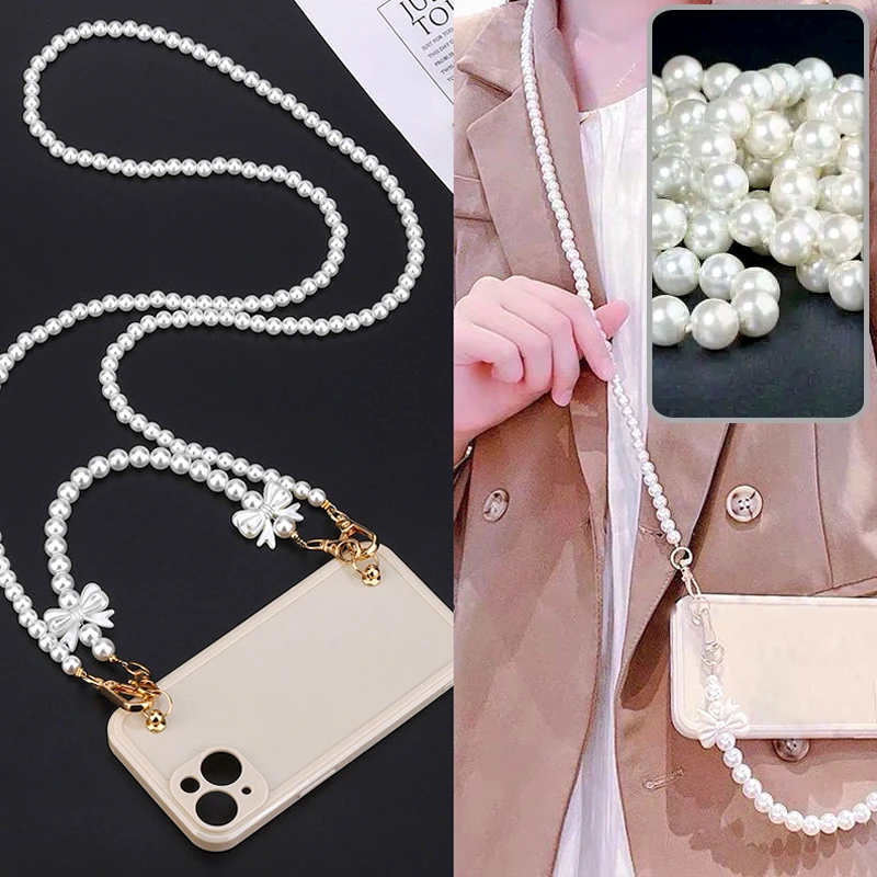 

2 шт., ремешок для телефона с искусственным жемчугом