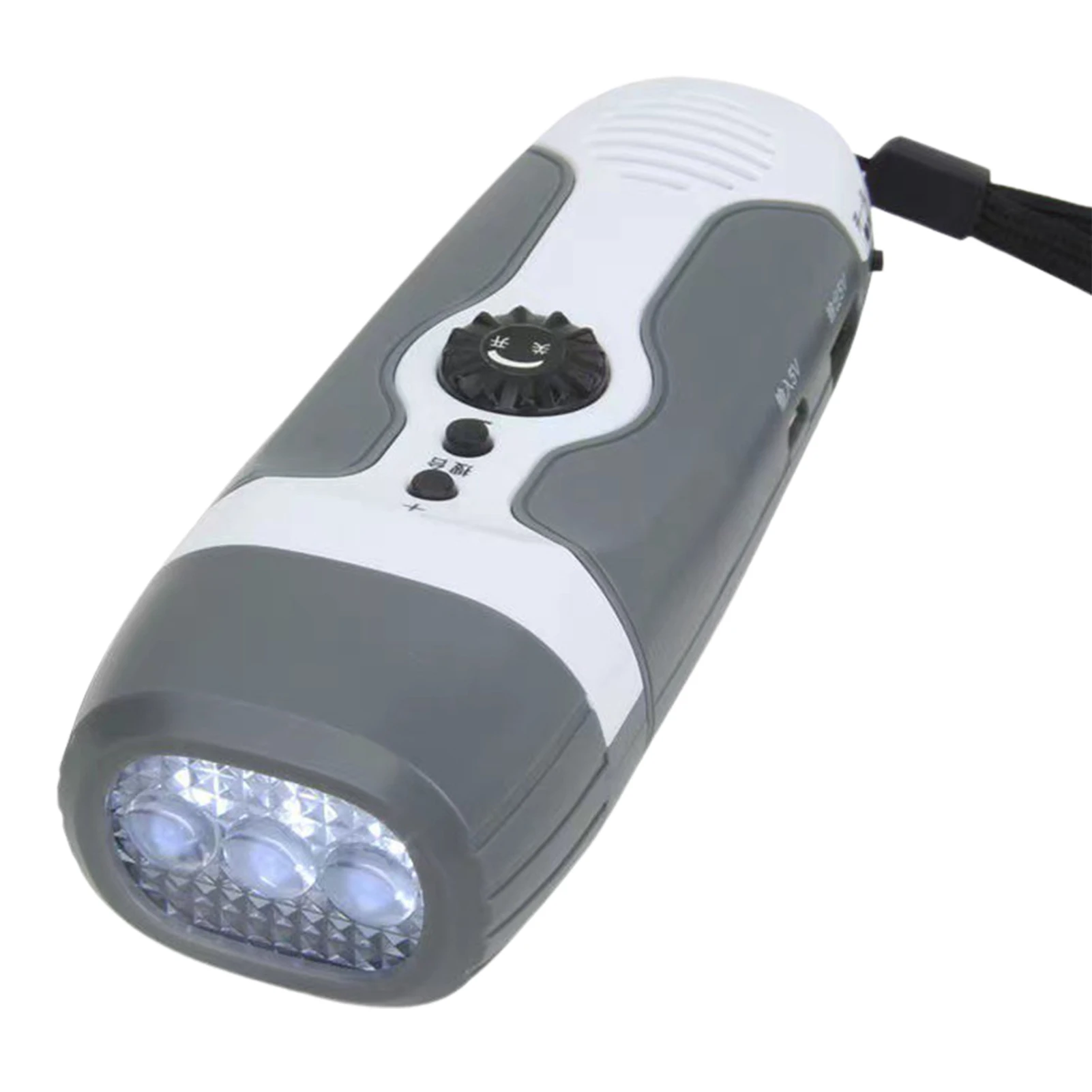 

All-In-1 Emergency Charger Flashlight Hand Crank Generator Wind Up Solar Powered FM Radio Charger LED Flashlight