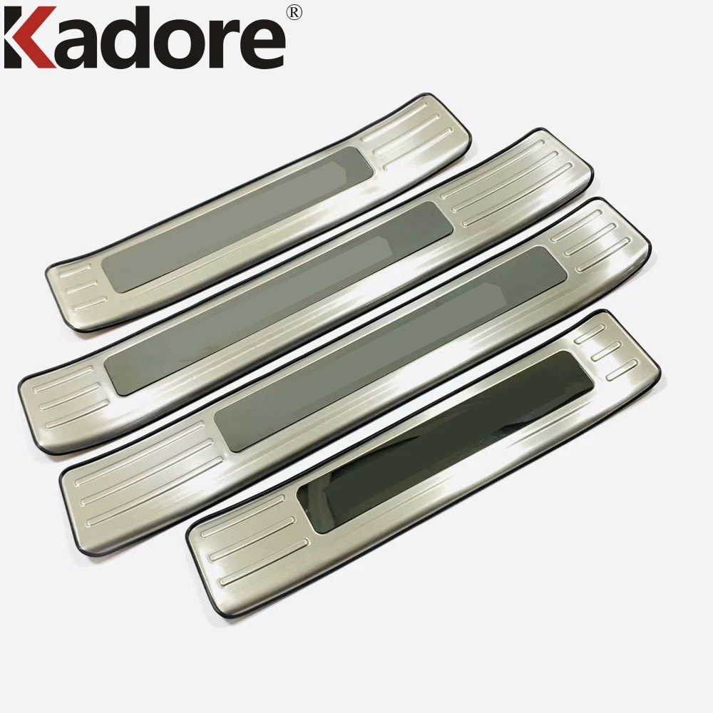 

For Toyota Highlander Hybrid 2021 2022 Stainless Car Outer Door Sill Scuff Plate Cover Trim Welcome Pedal Guard Accessories
