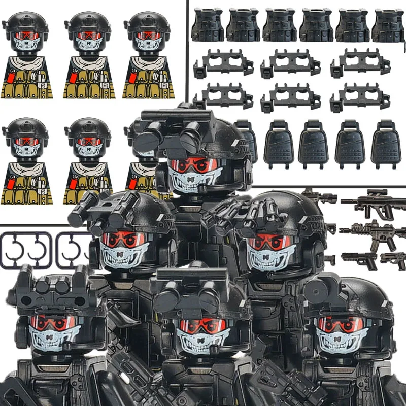 

Строительные блоки город МОС военный призрак Спецназ 2 мировая война армия спецназ солдаты фигурки воин шлем оружие Кирпичи игрушки для мальчиков