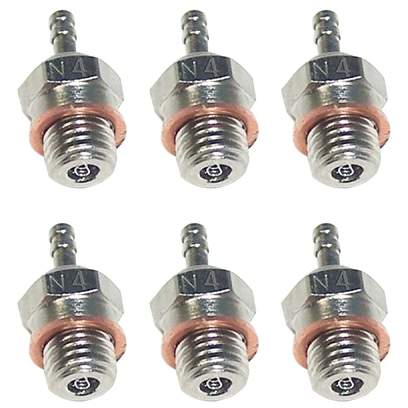 

6X N4 Hot Glow Plug Spark For HSP 70117 1/10 1/8 RC Buggy Truck Vertex SH Nitro Engine Parts