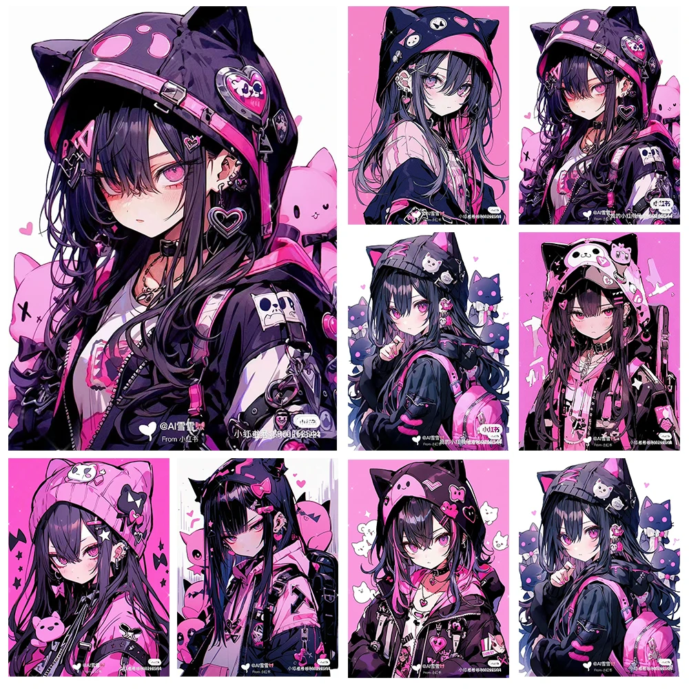 Набор для алмазной живописи 5D DIY Kuromi девочек алмазная вышивка ручной работы