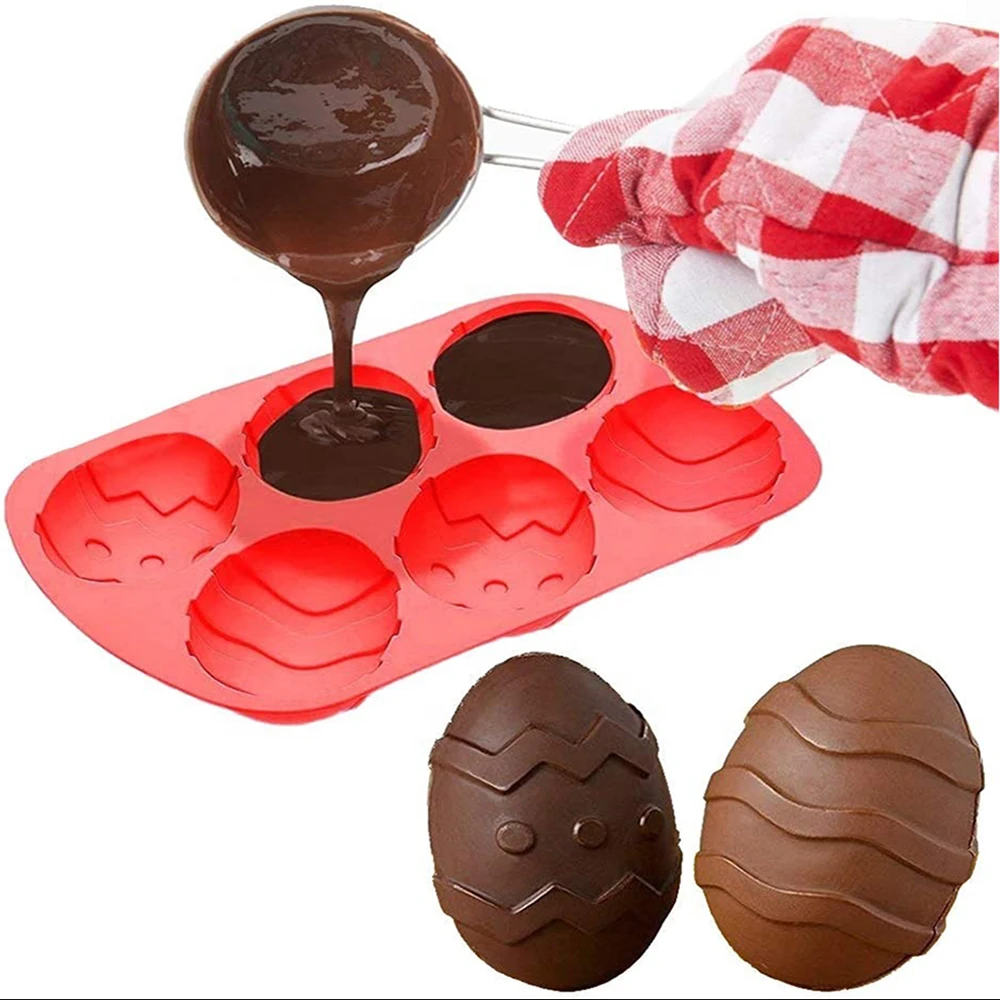 6 ячеек 3D Пасхальная стандартная силиконовая форма Искусственная елка яйцо