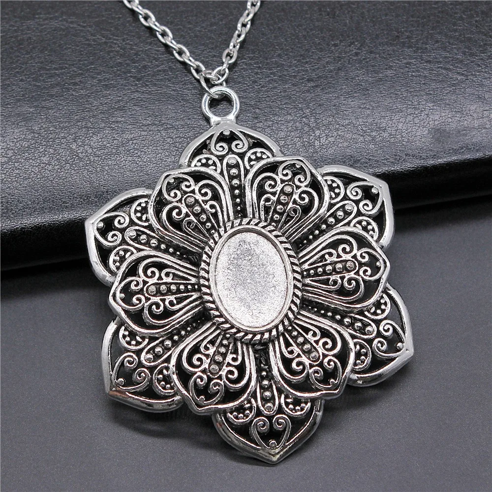 

Овальный большой цветок, камея, кабошон, подвеска, ожерелье, аксессуары для изготовления ювелирных изделий, 2 цвета, 13 х18 мм, внутренний разме...